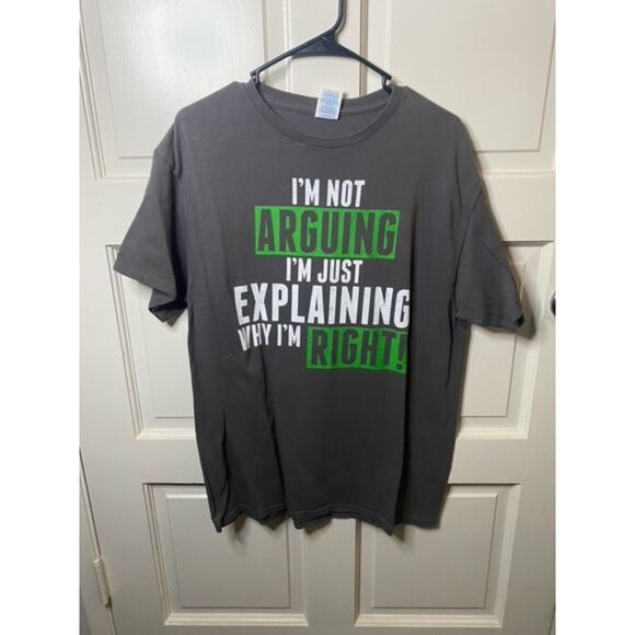 Mens Gray/Green Graphic Tee Size L - Picture 1 of 1